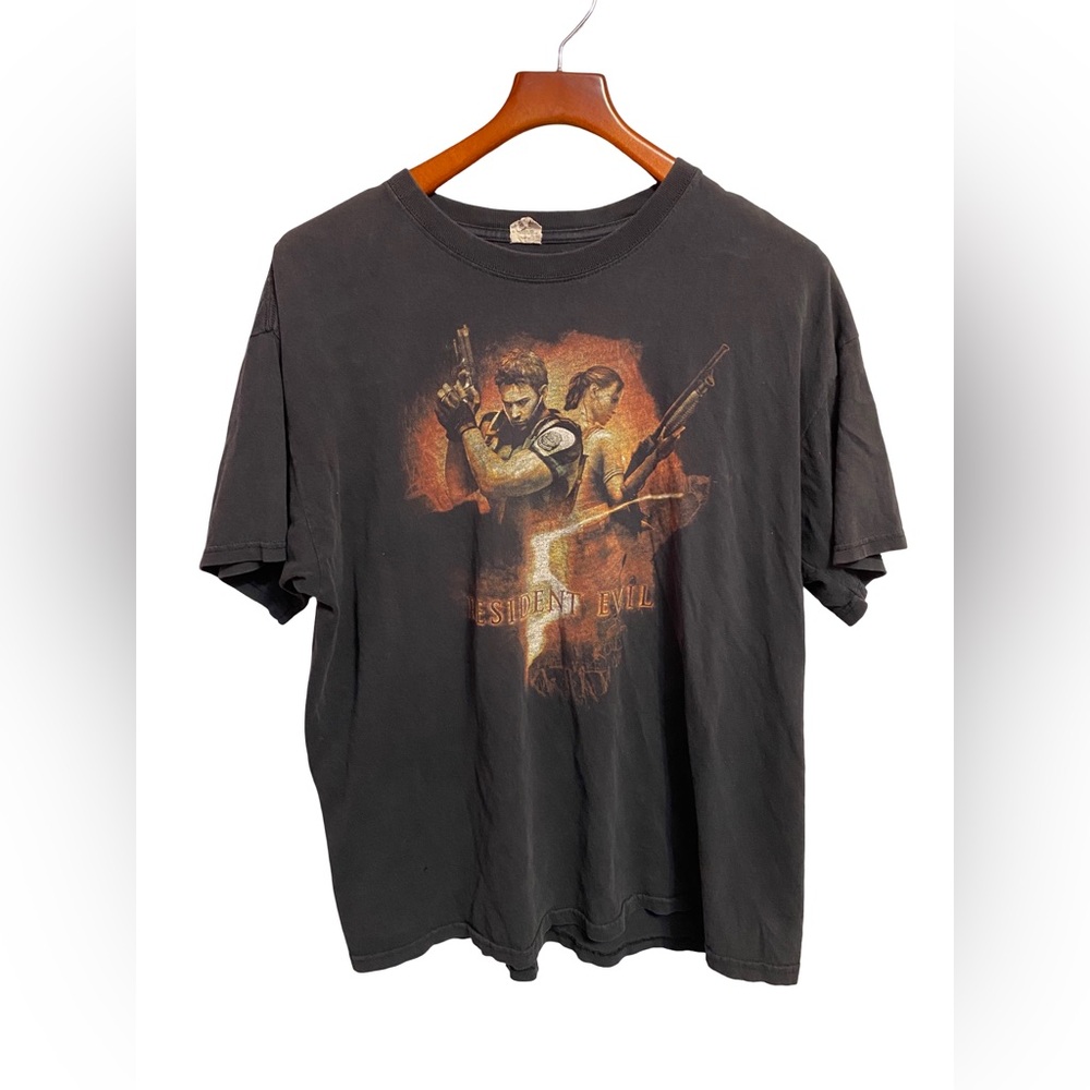 Vintage Resident Evil 5 Horror Video Game Capcom Promo T-Shirt 2000s Anvil XL